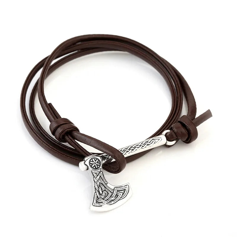 Viking Vanguard - Mini Hatchet Leather Bracelet for Men