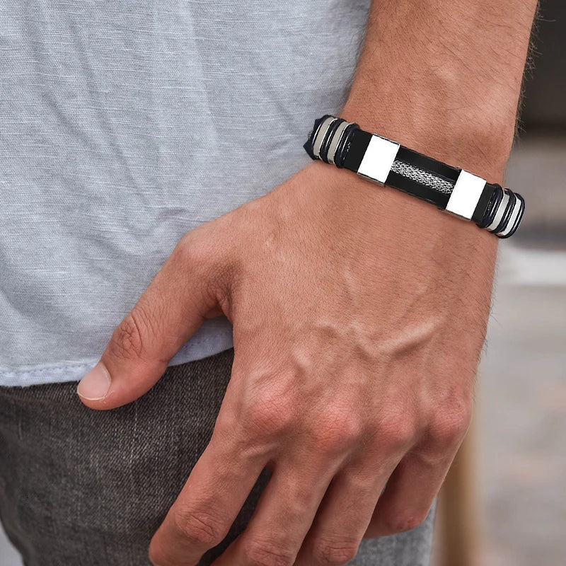 Black Tide Stainless Steel Rudder Bracelet